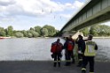 Koelner Seilbahn Gondel blieb haengen Koeln Linksrheinisch P220